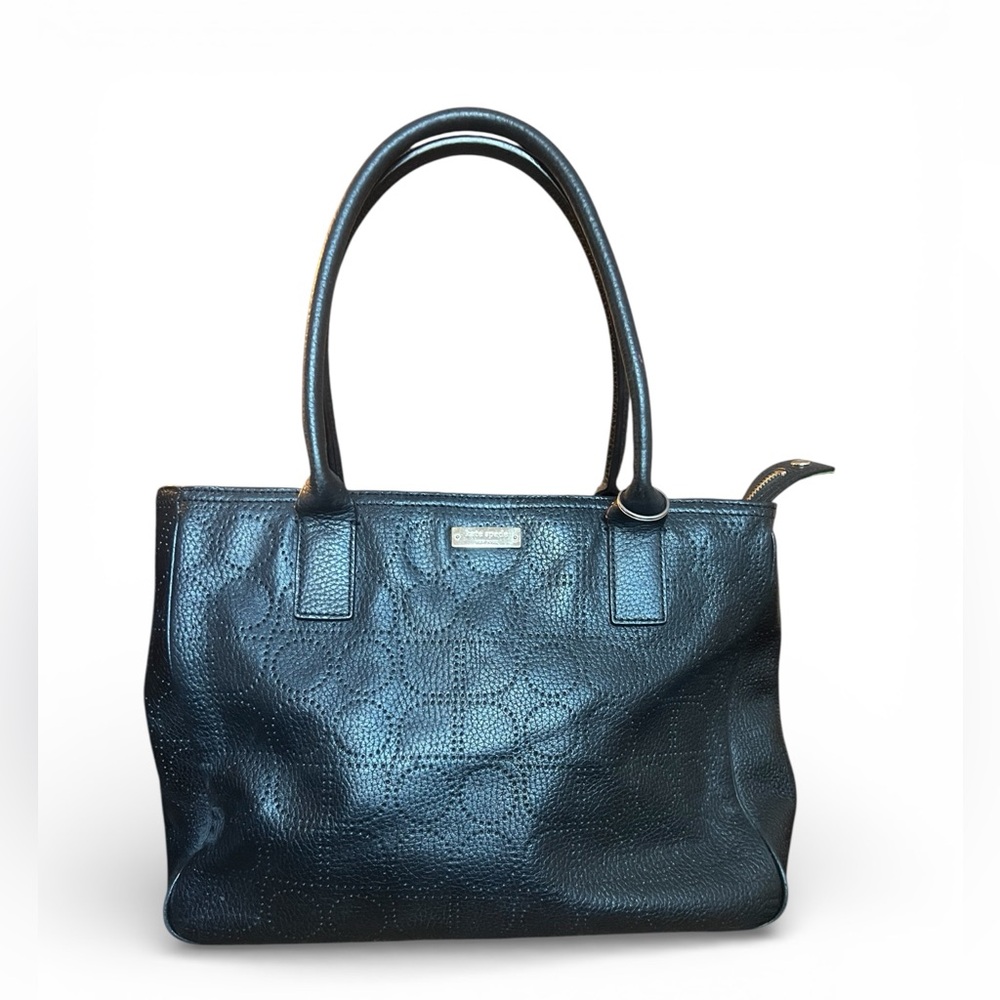 Kate Spade New York Black Perforated Leather Tote Bag Shoulder Bag